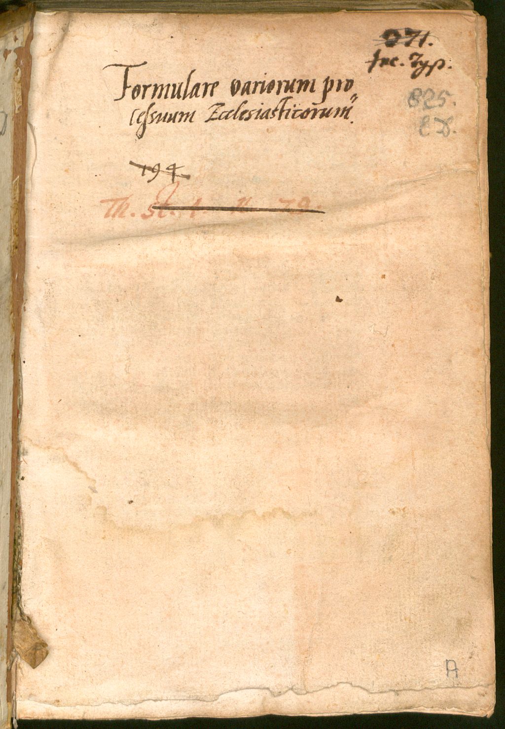 Cover of [Formularium instrumentorum]