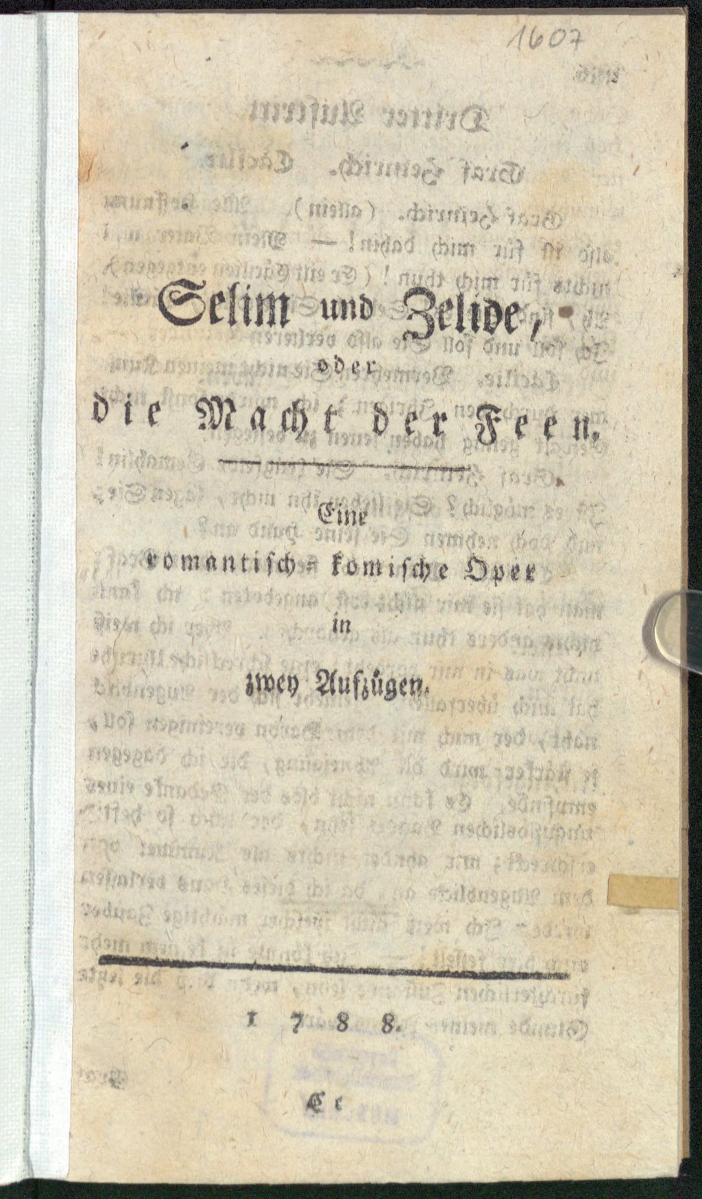 Cover of Selim und Zelide, oder die Macht der Feen