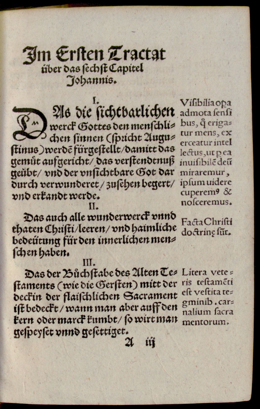 Cover of Summarium ausszug und Innhalt der fürnämbsten Punct ... des hl. Augustini übers 6. Capit. Johannis