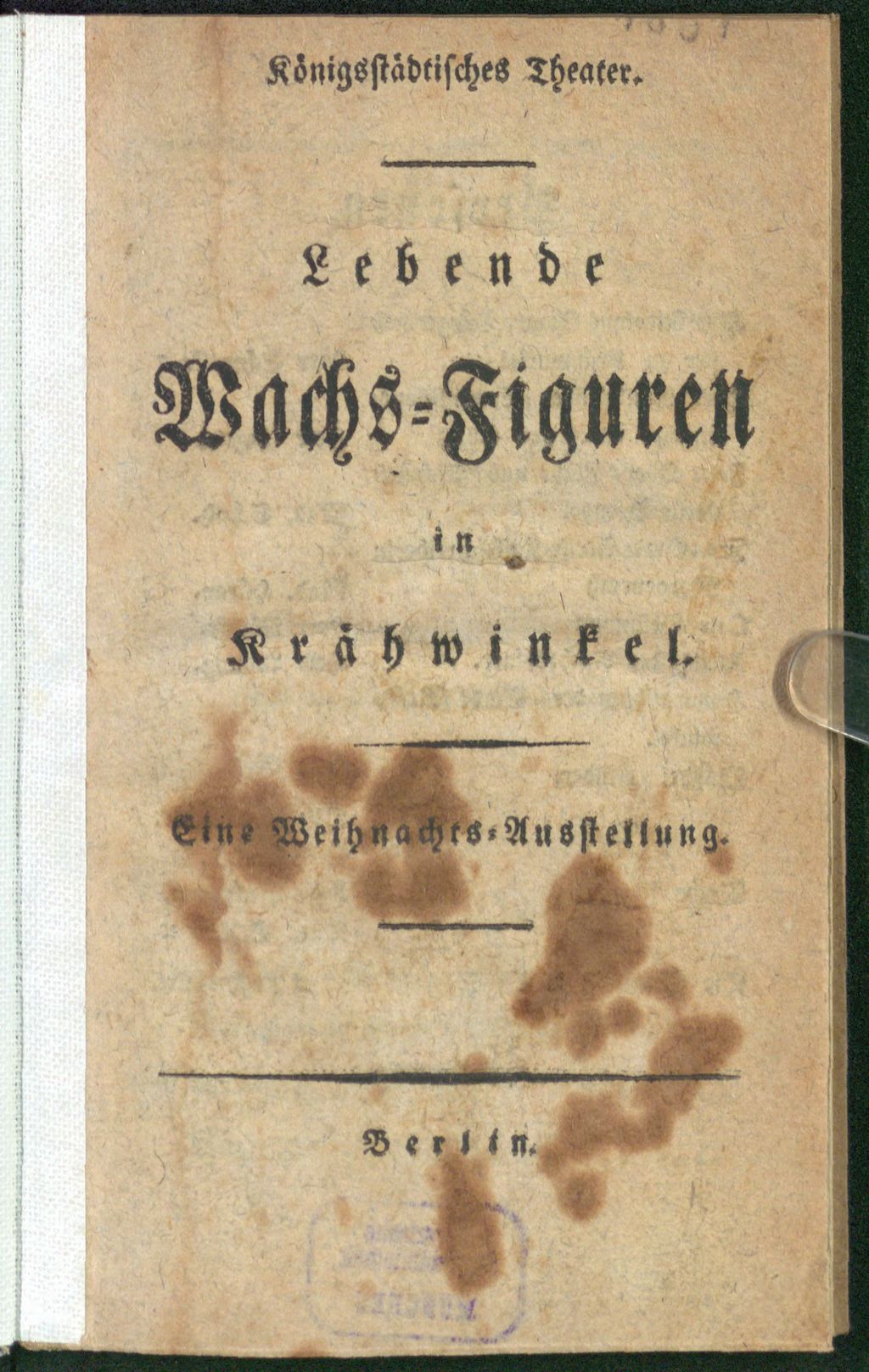 Cover of Lebende Wachs-Figuren in Krähwinkel
