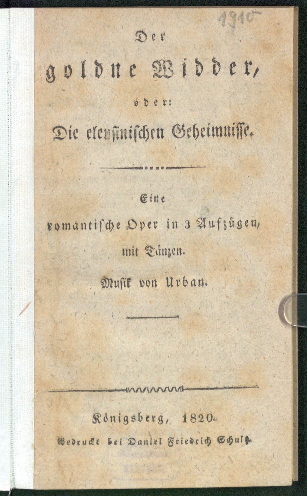 Cover of Der goldne Widder, oder: Die eleusinischen Geheimnisse