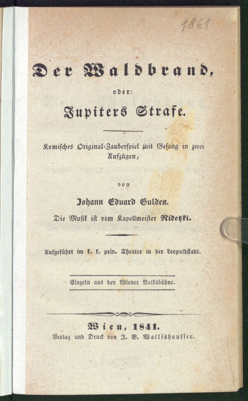 Cover of Der Waldbrand, oder: Jupiters Strafe