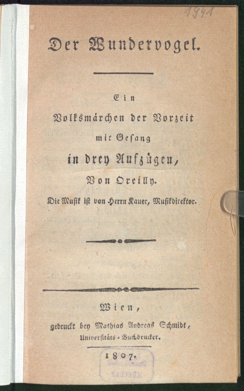 Cover of Der Wundervogel