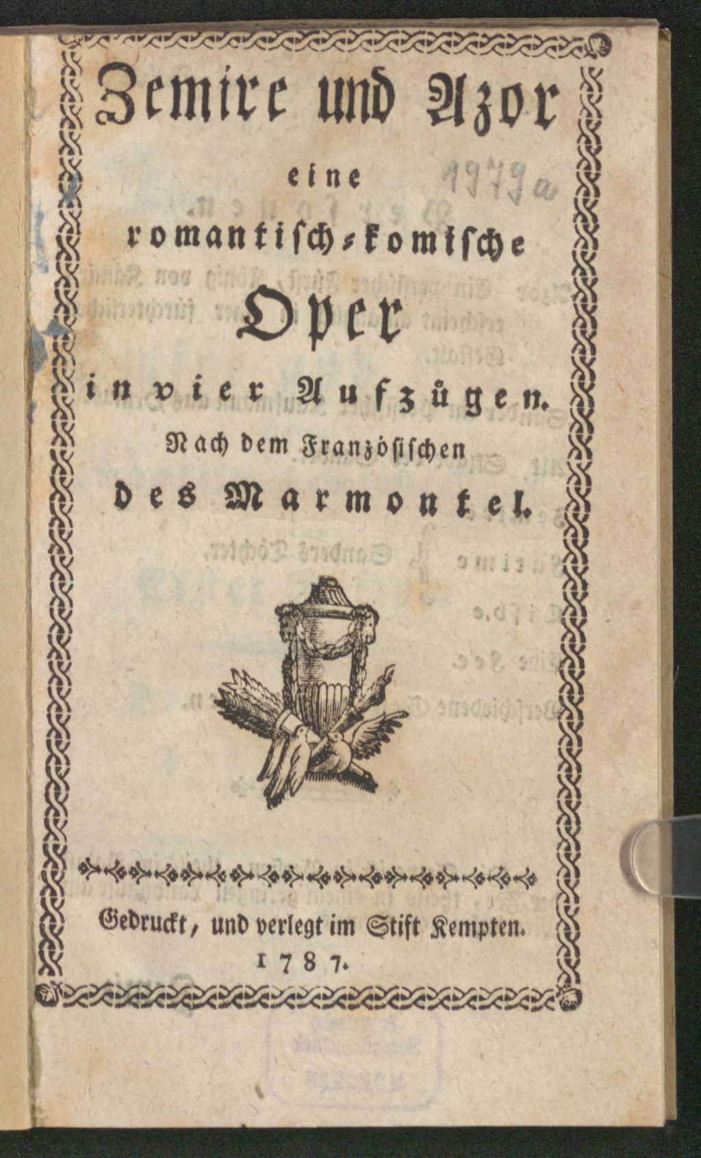 Cover of Zemire und Azor
