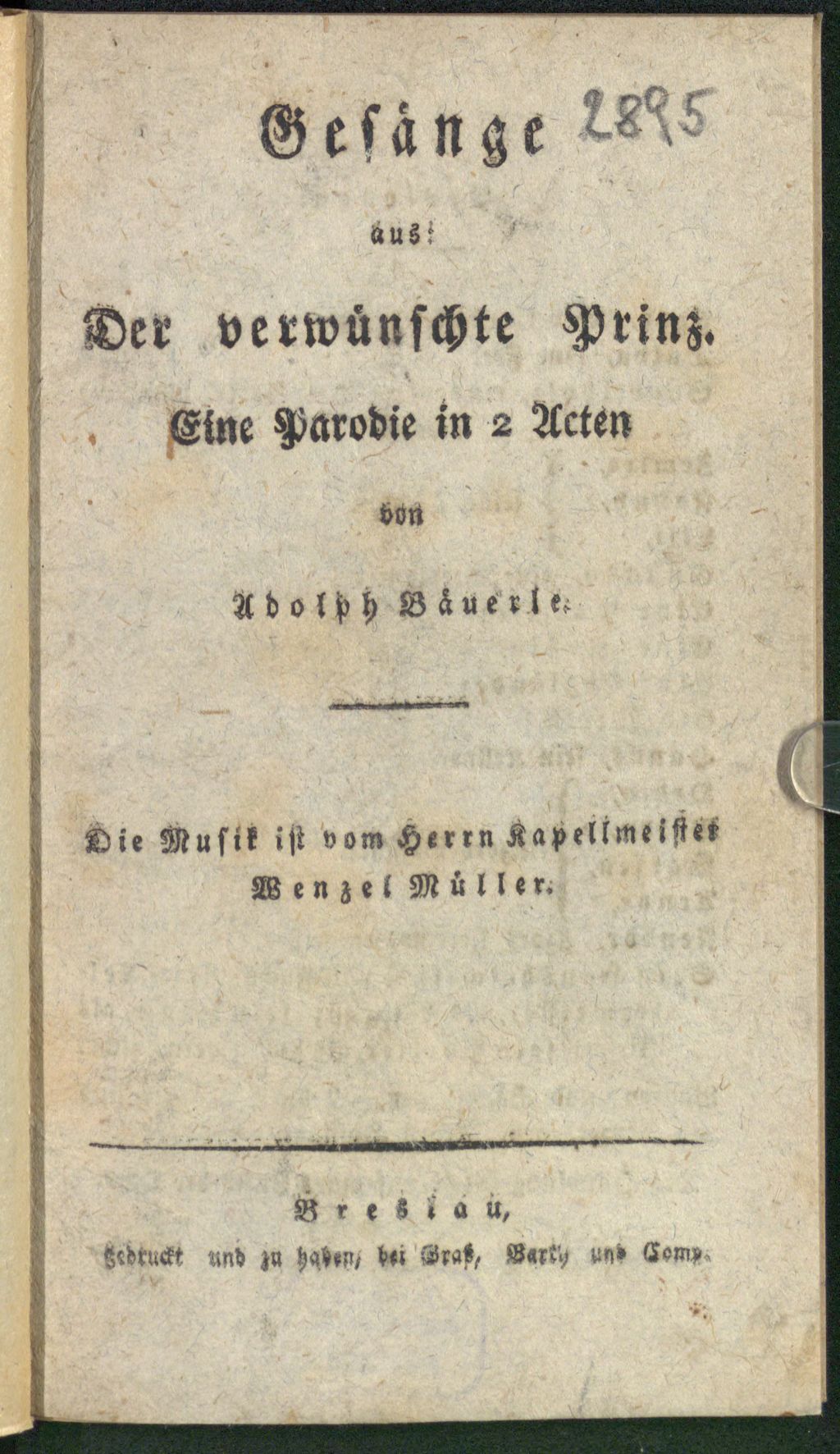 Cover of Gesänge aus: Der verwünschte Prinz