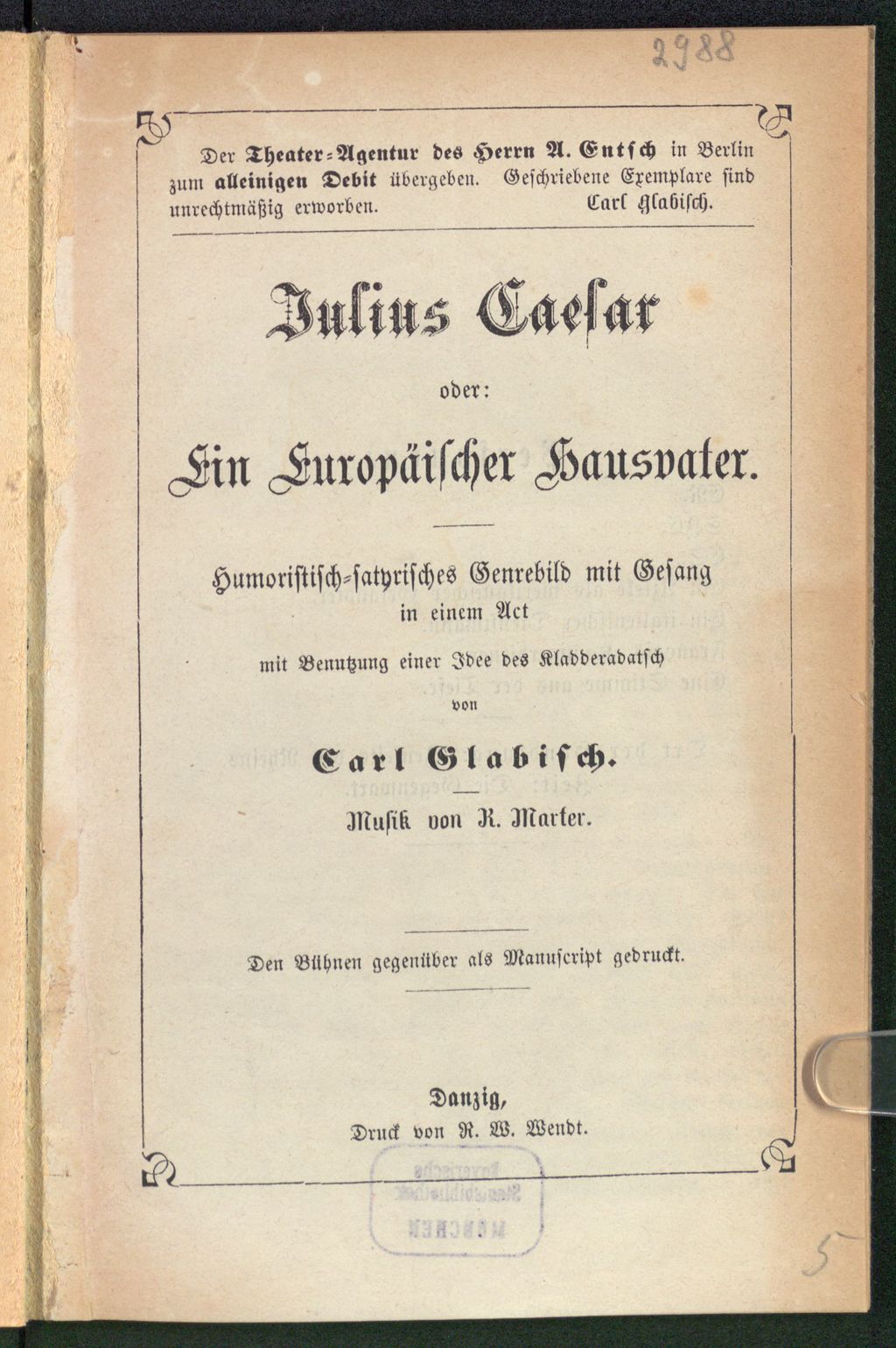 Cover of Julius Caesar oder: Ein Europäischer Hausvater