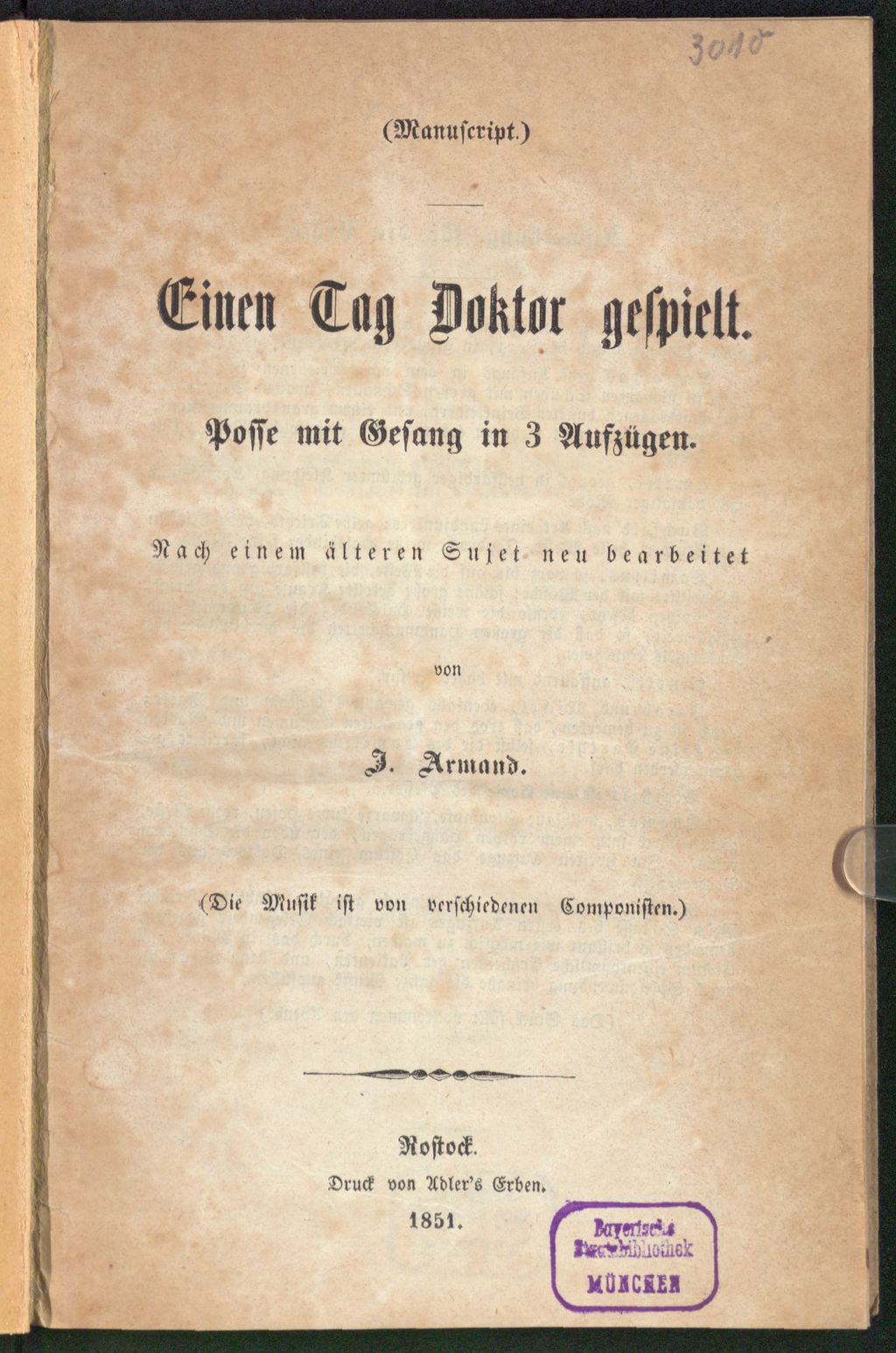 Cover of Einen Tag Doktor gespielt