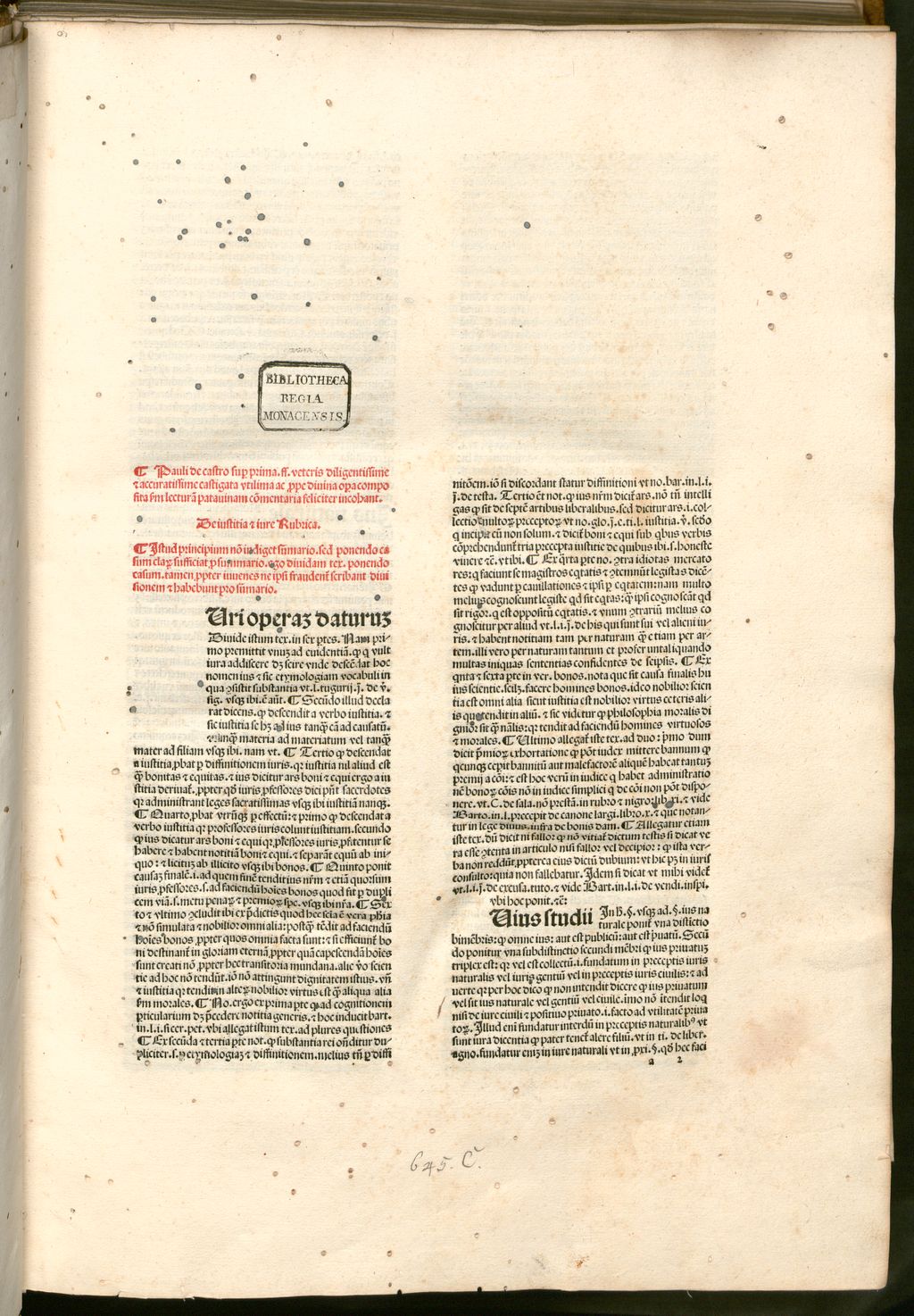 Cover of Pauli de Castro Sup[er] prima ff. veteris diligentissime [et] accuratissime castigata vtillima ac p[ro]pe diuina op[er]a composita s[ecundu]m lectura[m] Patauinam co[m]mentaria