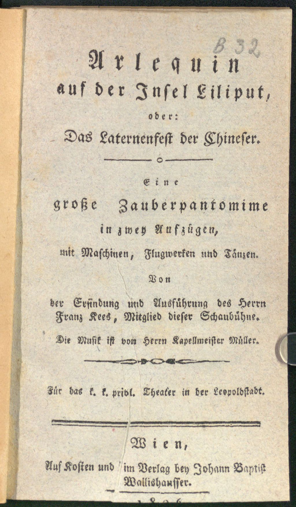 Cover of Arlequin auf der Insel Liliput, oder: Das Laternenfest der Chineser