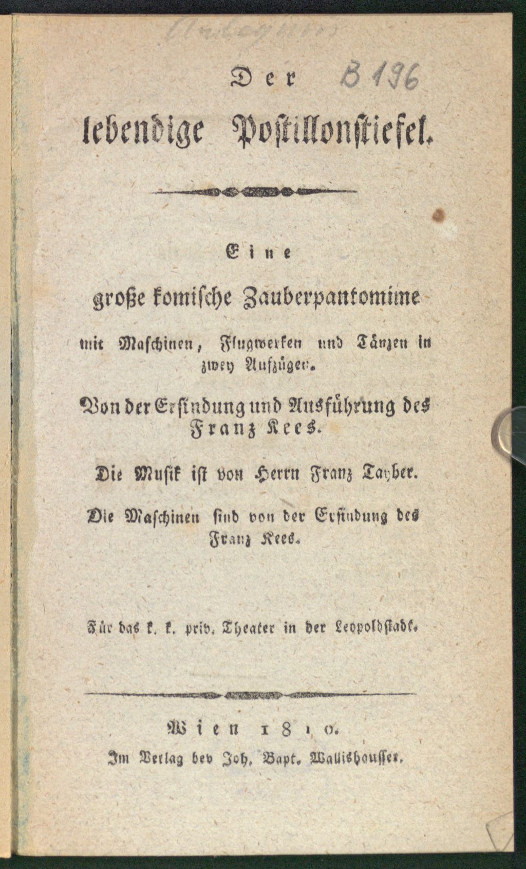 Cover of Der lebendige Postillonstiefel