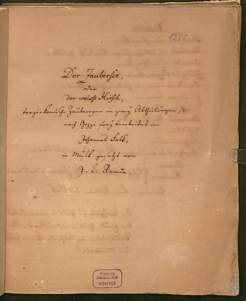 Cover of Der Zaubersee, oder der weisse Hirsch - BSB Slg.Her 1970