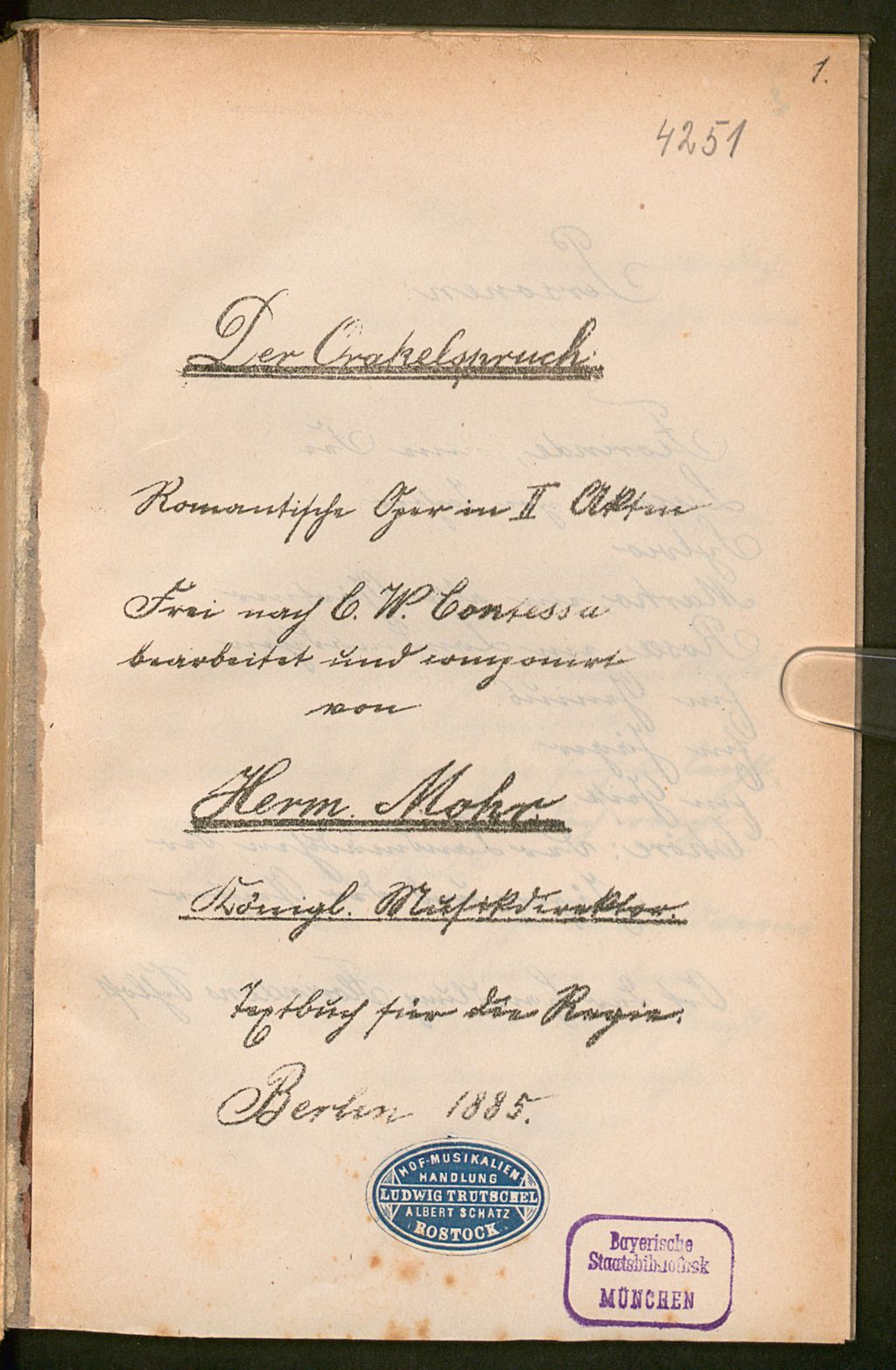 Cover of Der Orakelspruch - BSB Slg.Her 4251
