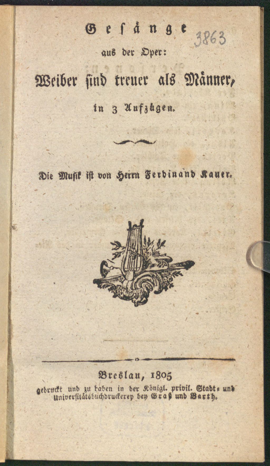 Cover of Gesänge aus der Oper: Weiber sind treuer als Männer