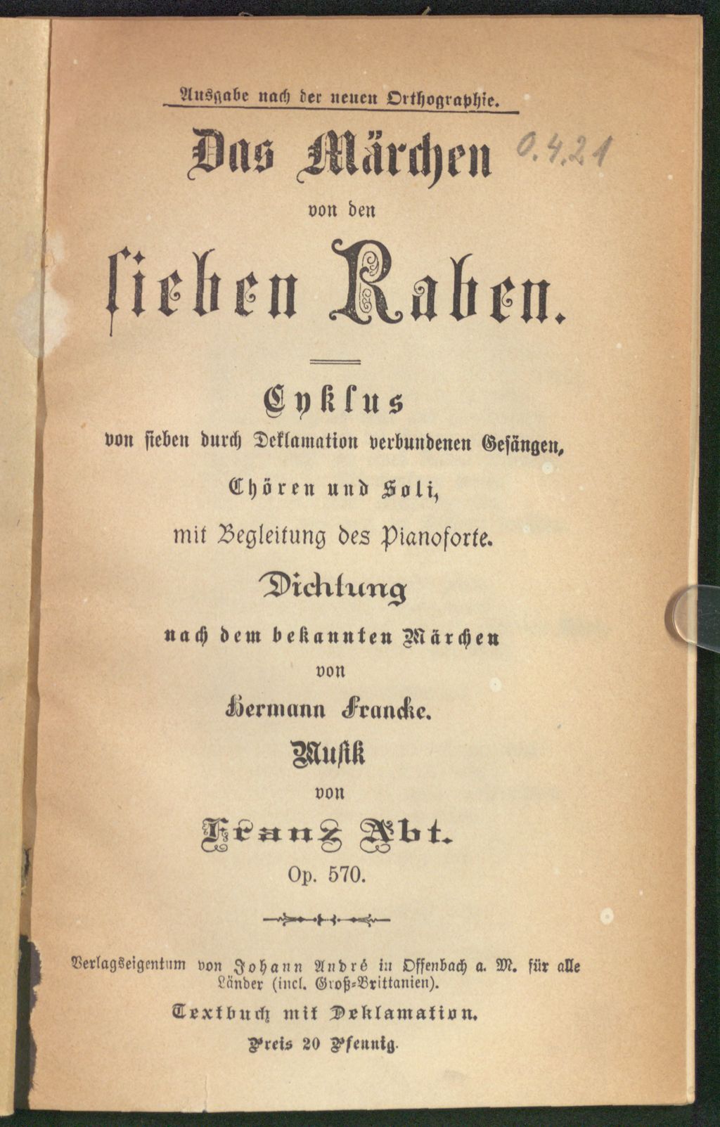 Cover of Das Märchen von den sieben Raben