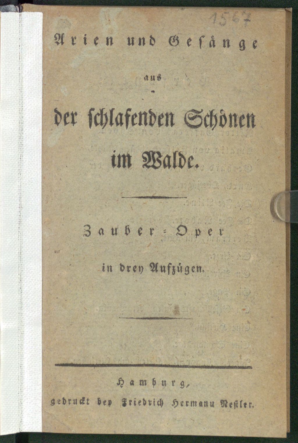 Cover of Arien und Gesänge aus der schlafenden Schönen im Walde