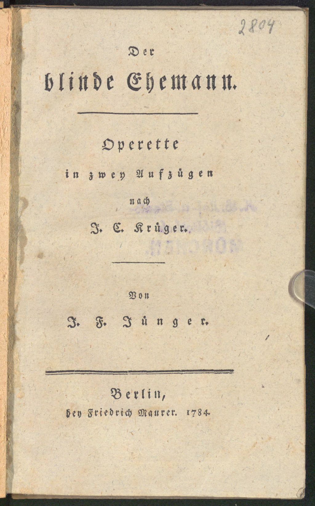 Cover of Der blinde Ehemann