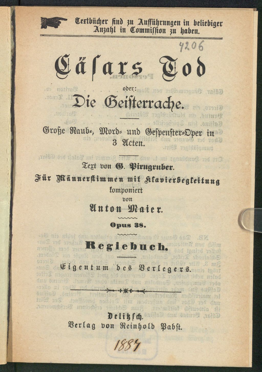 Cover of Cäsars Tod oder: Die Geisterrache