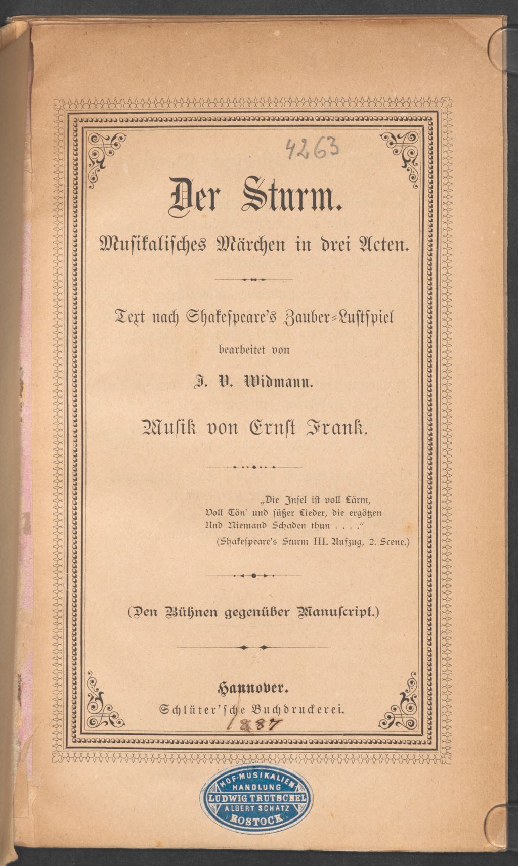 Cover of Der Sturm