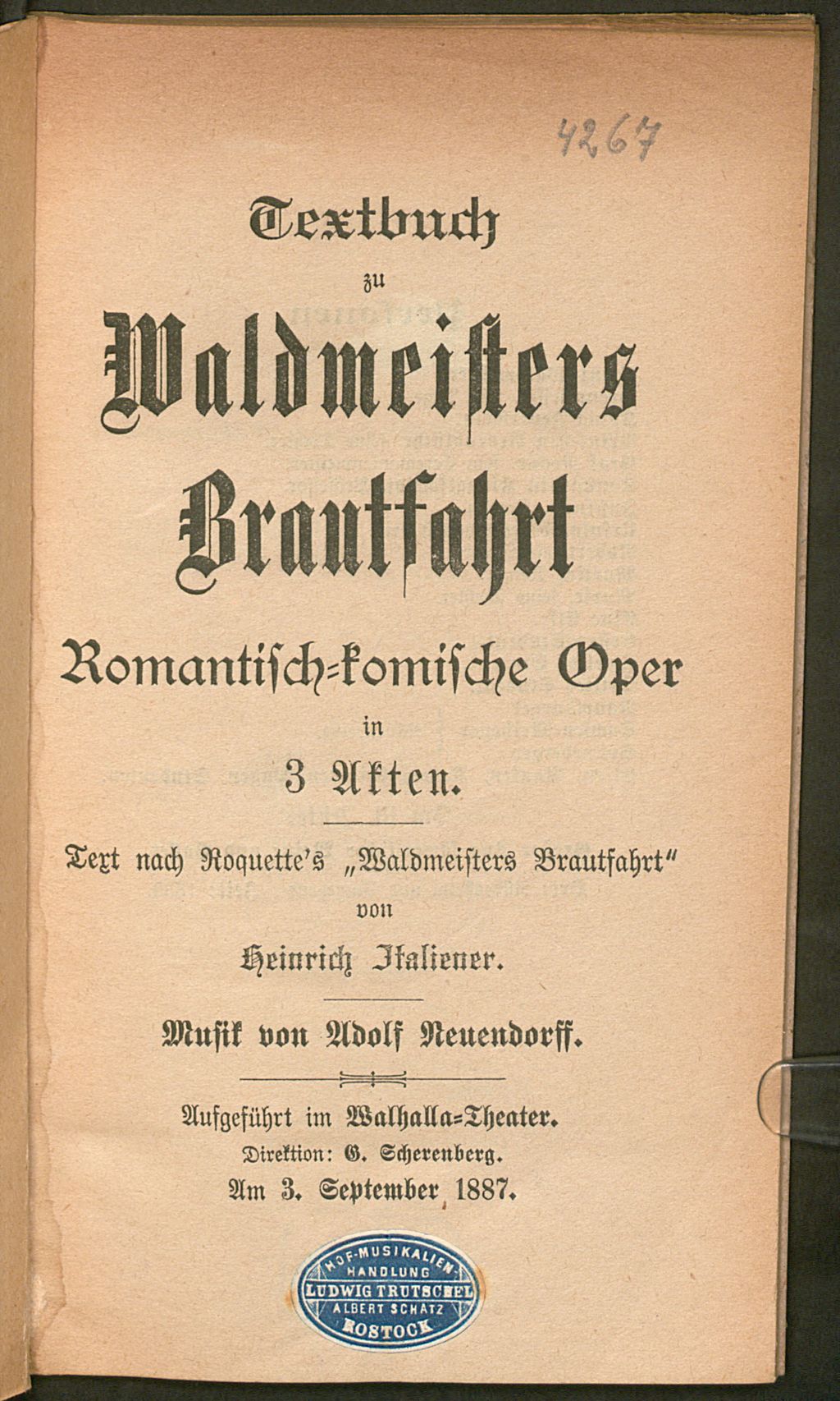 Cover of Textbuch zu Waldmeisters Brautfahrt