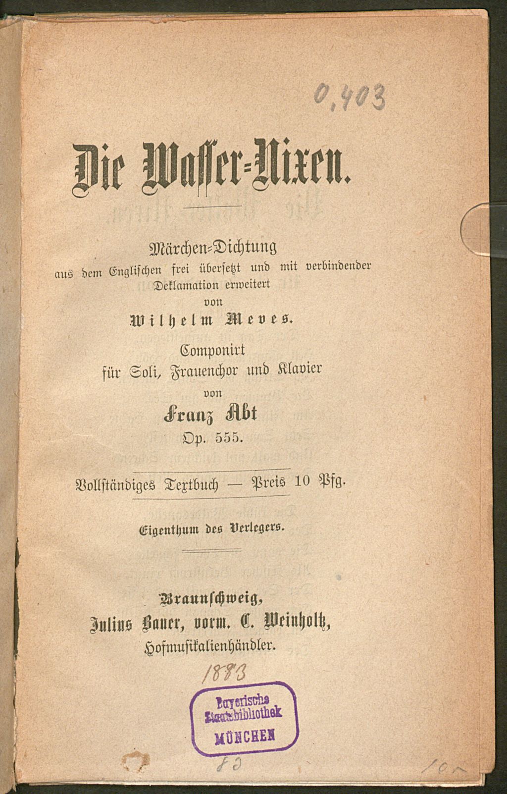 Cover of Die Wasser-Nixen