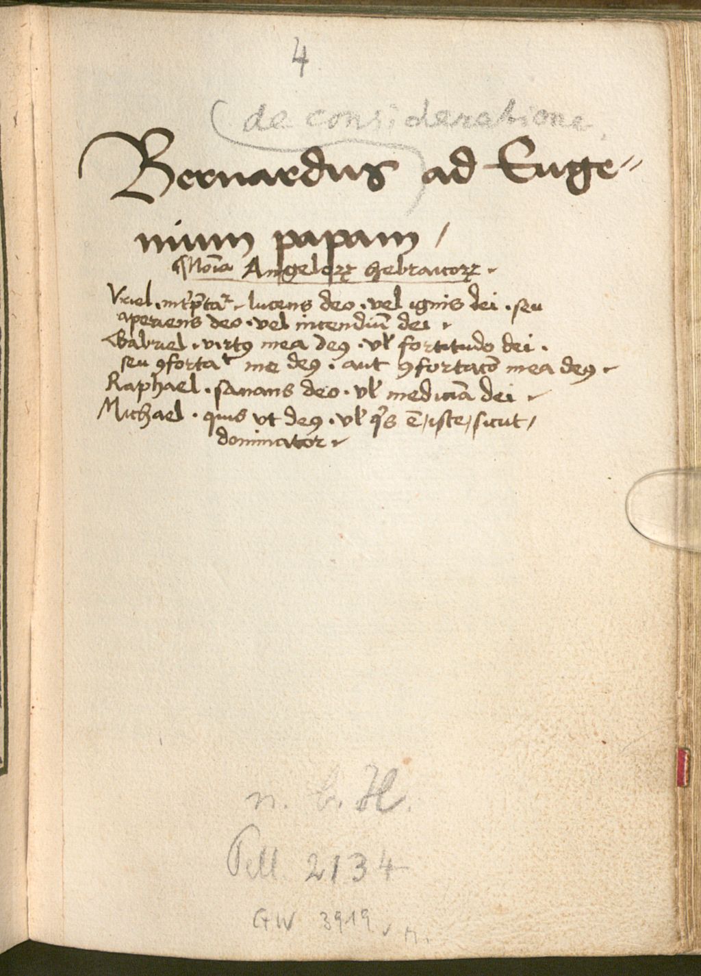 Cover of De consideratione ad Eugenium papam
