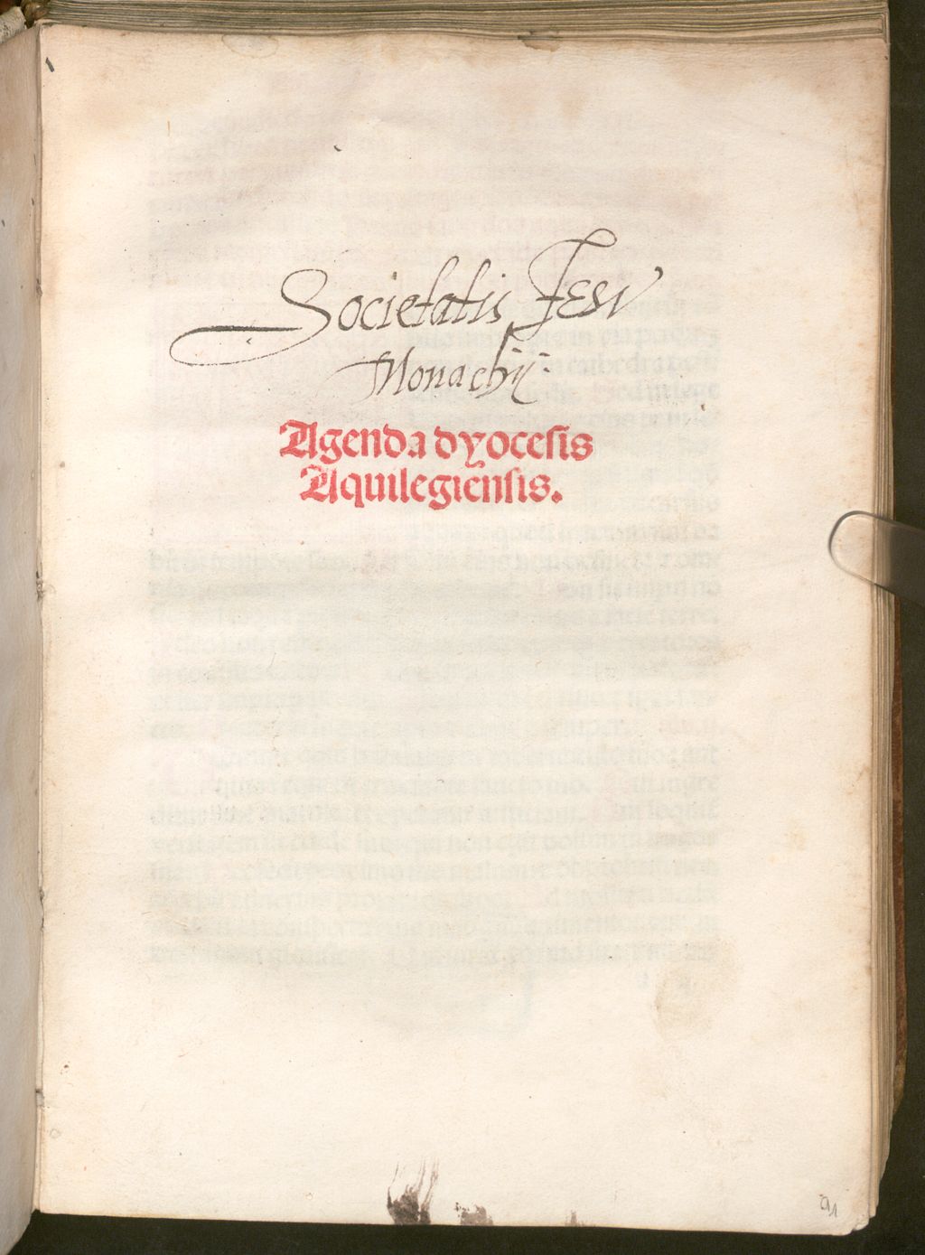 Cover of Agenda dioecesis Aquileiensis