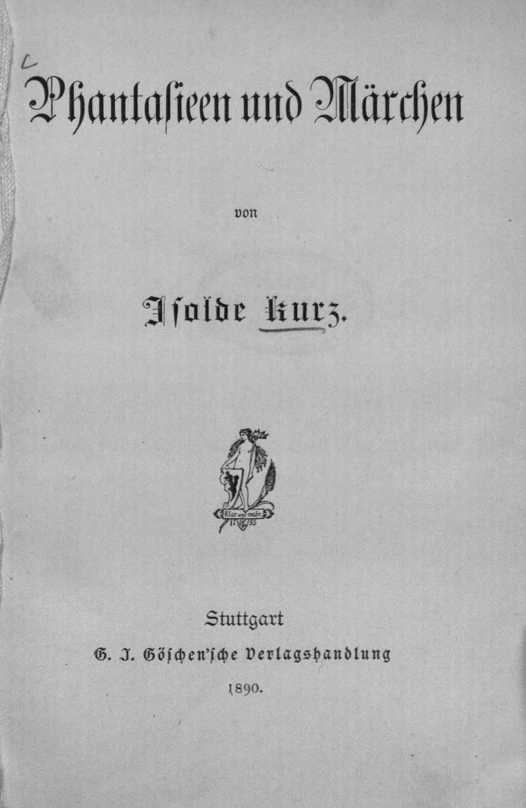 Cover of Phantasieen und Märchen