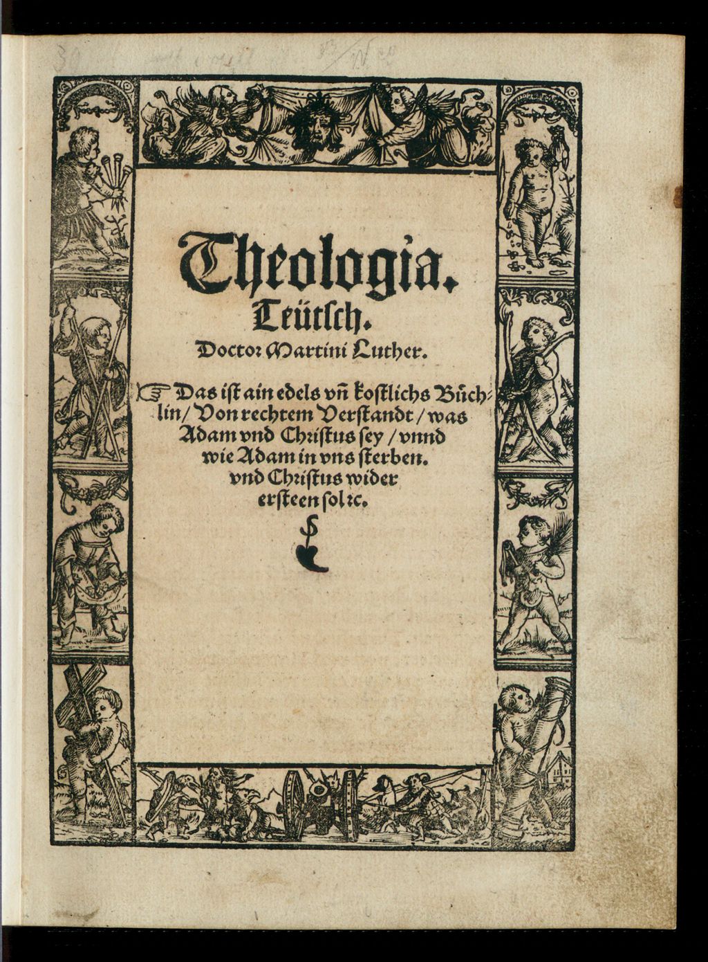 Cover of Theologia. Teütsch. Doctor Martini Luther