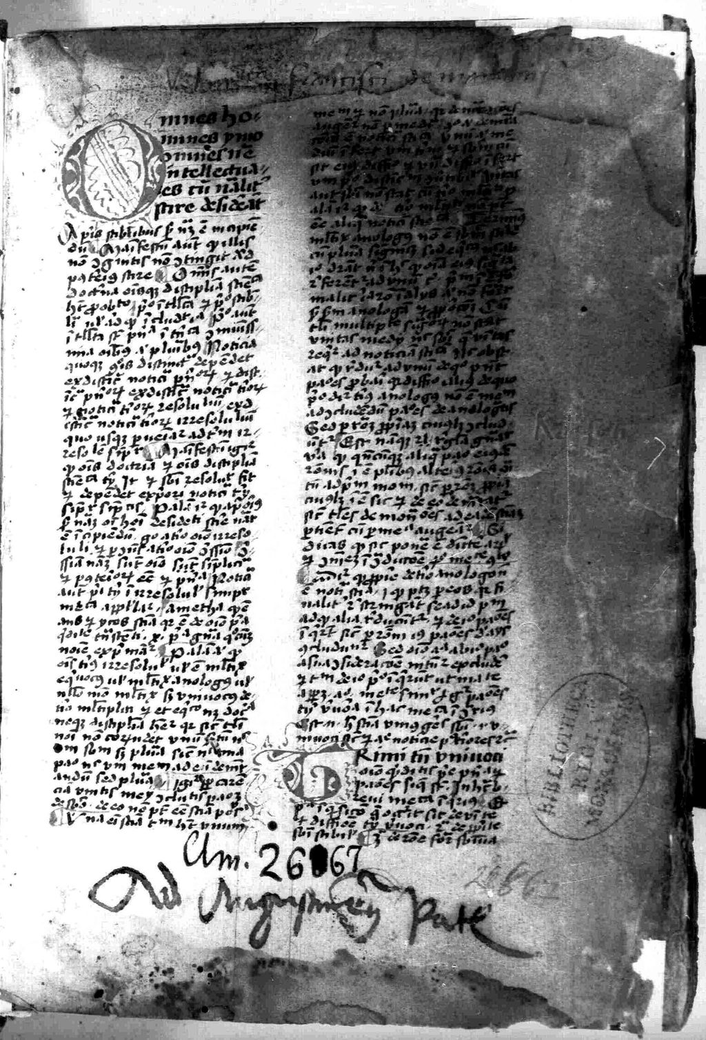 Cover of Metaphysica Boneti sequens modum Scoti siue Francisci de Maironis - BSB Clm 26867