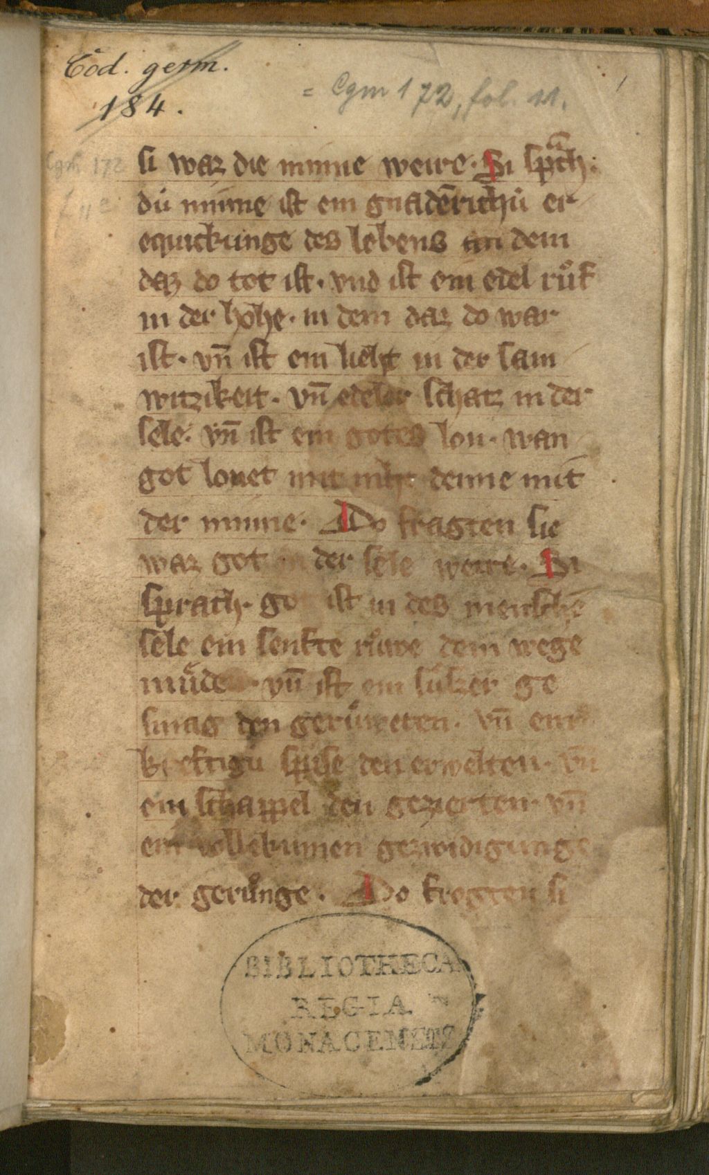 Cover of Sammlung geistlicher Lehren, Legenden und Sprüche, früher dem Bruder Engelhart von Ebrach zugeschrieben - BSB Cgm 181