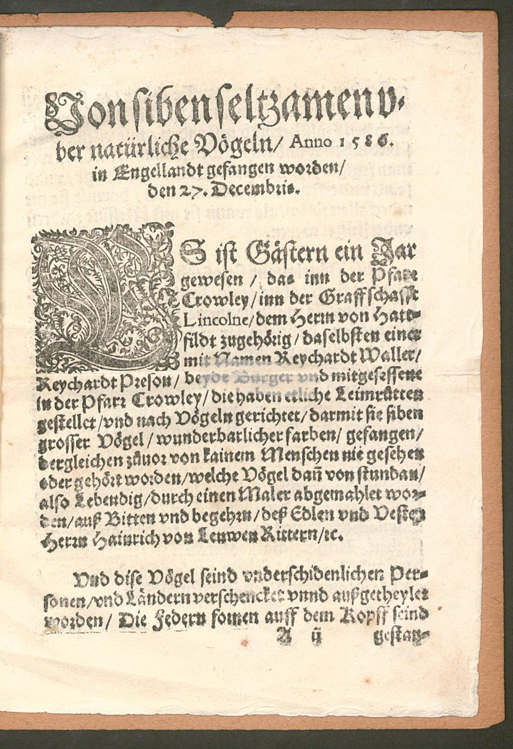 Cover of Der 7. Vögel warhafftige Contrafectura