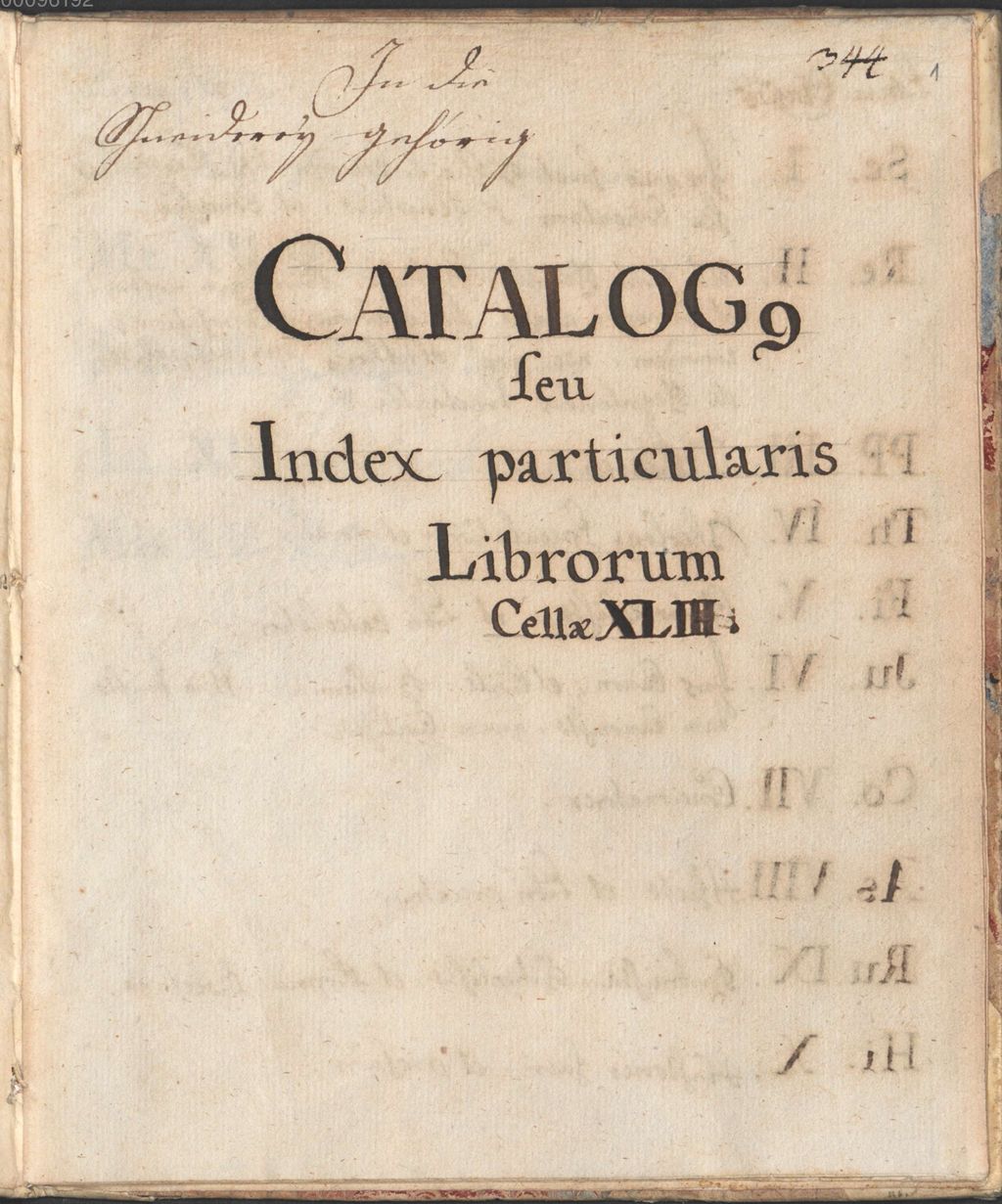Cover of Amberg, Franziskanerkloster: Kataloge der Zellenbestände, 1775 - 1797 und 1802, Bd. 22 - BSB Cbm Cat. 352(22