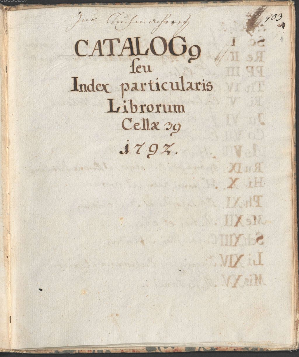 Cover of Amberg, Franziskanerkloster: Kataloge der Zellenbestände, 1775 - 1797 und 1802, Bd. 30 - BSB Cbm Cat. 352(30