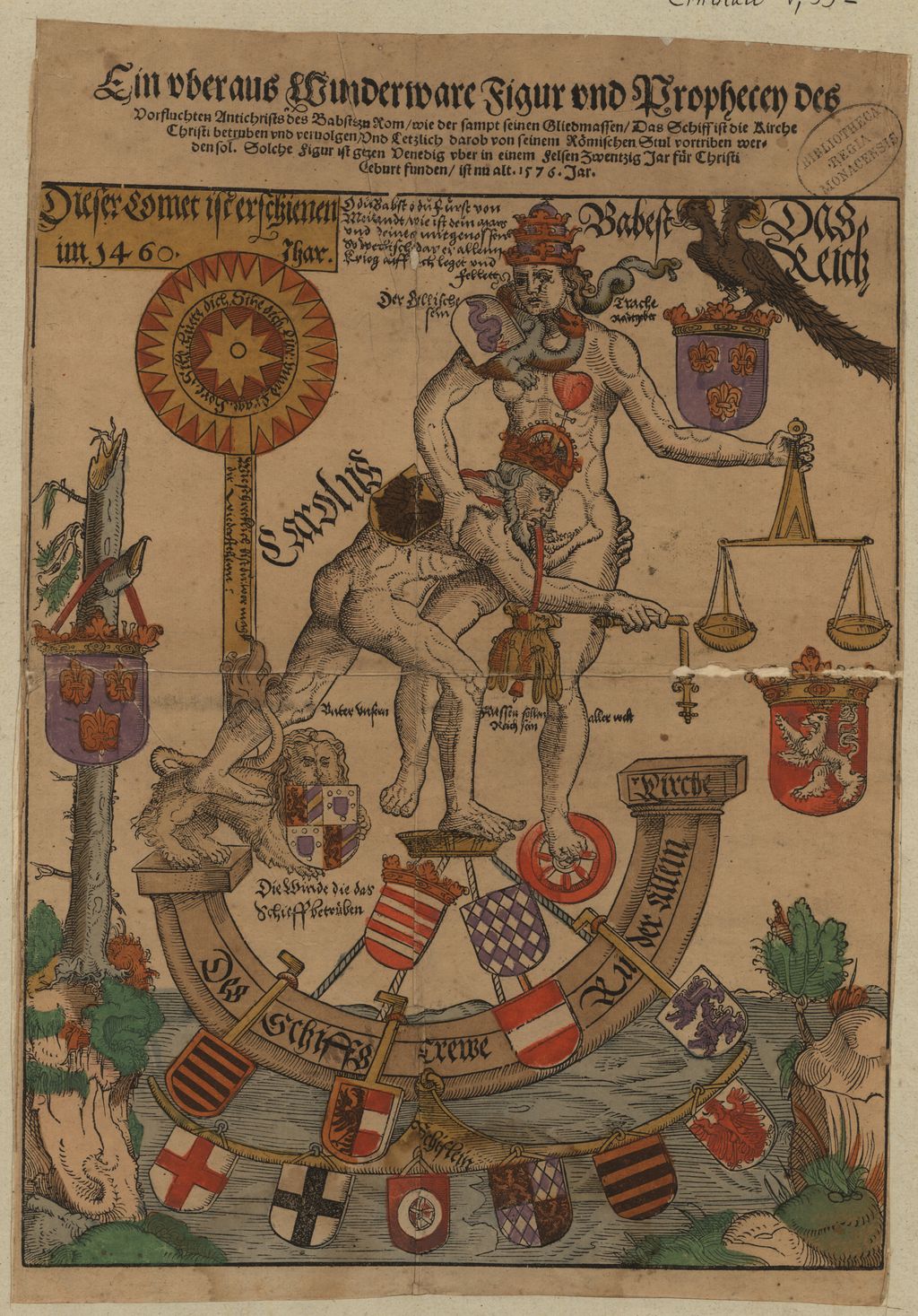Cover of Ein uberaus Wunderware Figur und Prophecey des Vorfluchten Antichrists des Babsts zu Rom, wie der sampt seinen Gliedmassen, Das Schiff ist die Kirche Christi betruben und vervolgen, Und Letzlich darob von seinem Römischen Stul vortriben werden sol