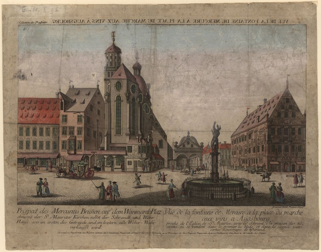 Cover of VUE DE LA FONTAINE DE MERCURE Á LA PLACE DU MARCHE AUX VINS Á AUGSBOURG