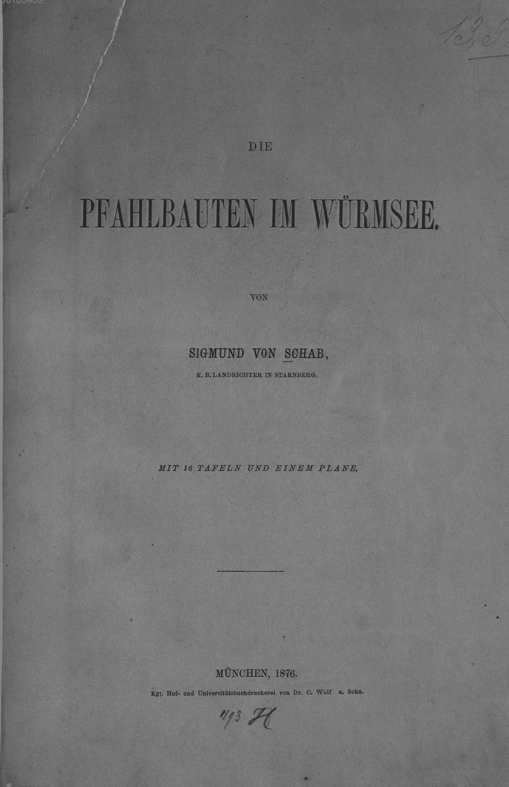 Cover of Die Pfahlbauten im Würmsee
