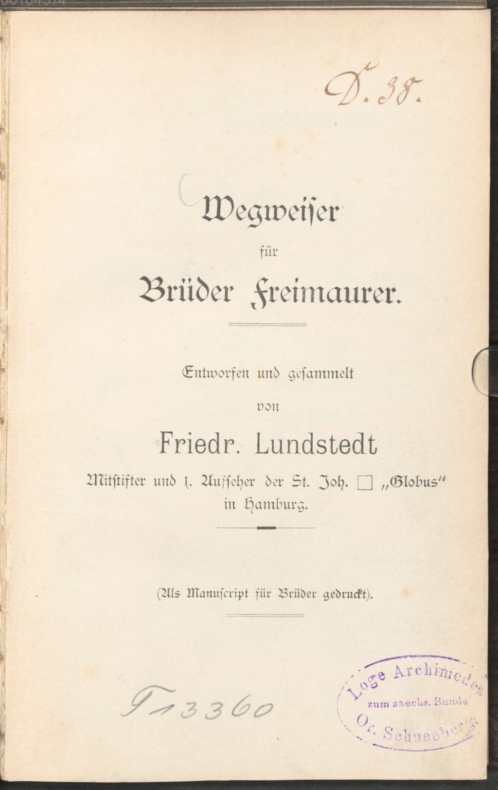 Cover of Wegweiser für Brüder Freimaurer