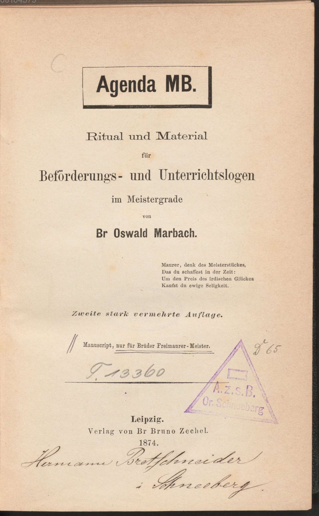Cover of Agenda mB