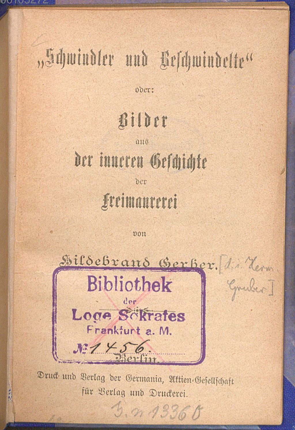 Cover of "Schwindler und Beschwindelte" oder: Bilder aus der inneren Geschichte der Freimaurerei