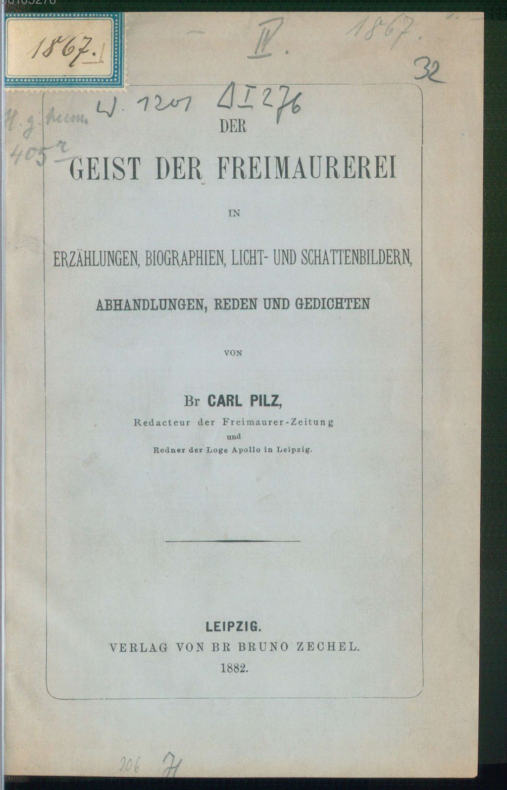 Cover of Der Geist der Freimaurerei in Erzählungen, Biographien, Licht- und Schattenbildern, Abhandlungen, Reden und Gedichten