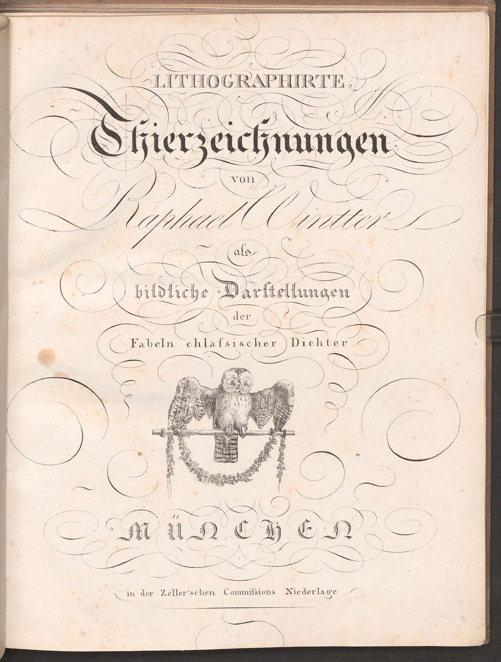 Cover of Lithographirte Thierzeichnungen als bildliche Darstellungen der Fabeln chlassischer Dichter