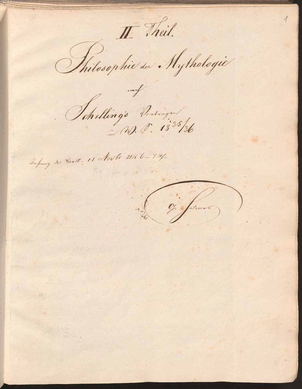 Cover of Philosophie der Mythologie II, Vorlesung München WS 1835/36 - BSB Cgm 8459