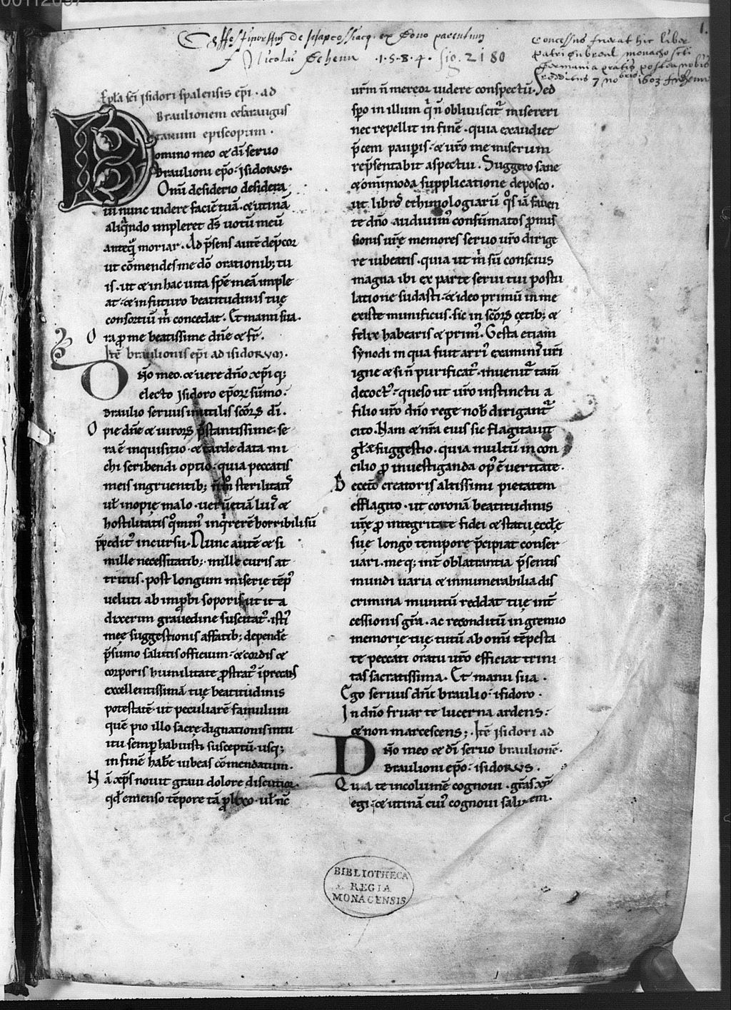 Cover of Epistolae Isidori et Braulionis - BSB Clm 10058