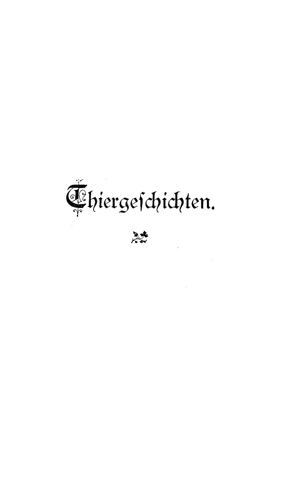 Cover of Thiergeschichten