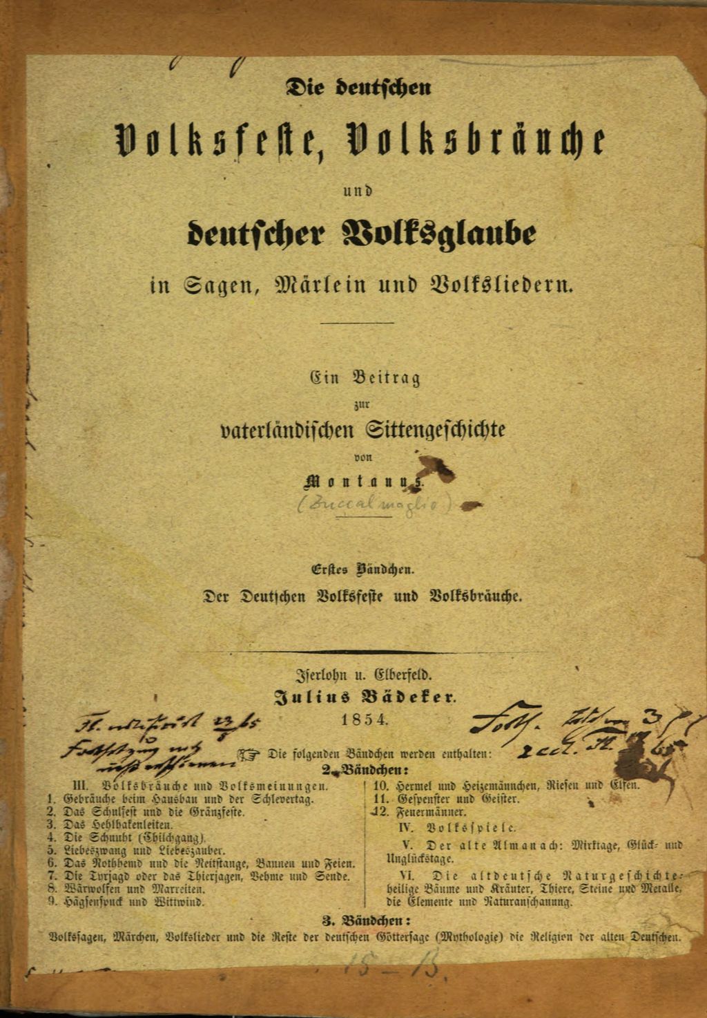 Cover of Die deutschen Volksfeste, Volksbräuche und deutscher Volksglaube in Sagen, Märlein und Volksliedern