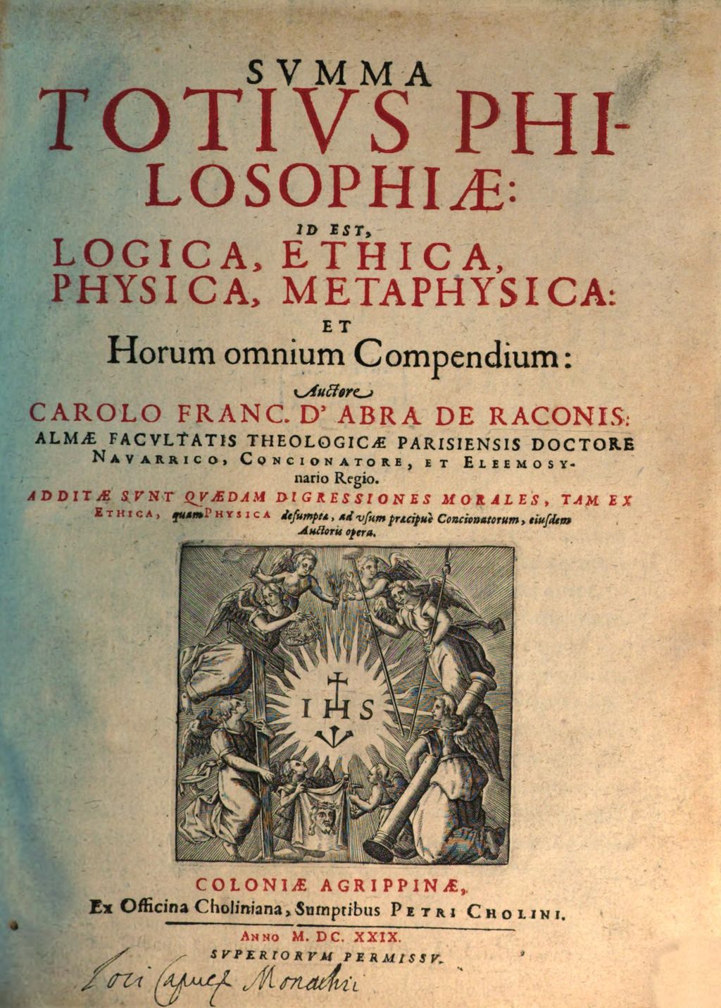 Cover of Svmma Totivs Philosophiae: Id Est, Logica, Ethica, Physica, Metaphysica