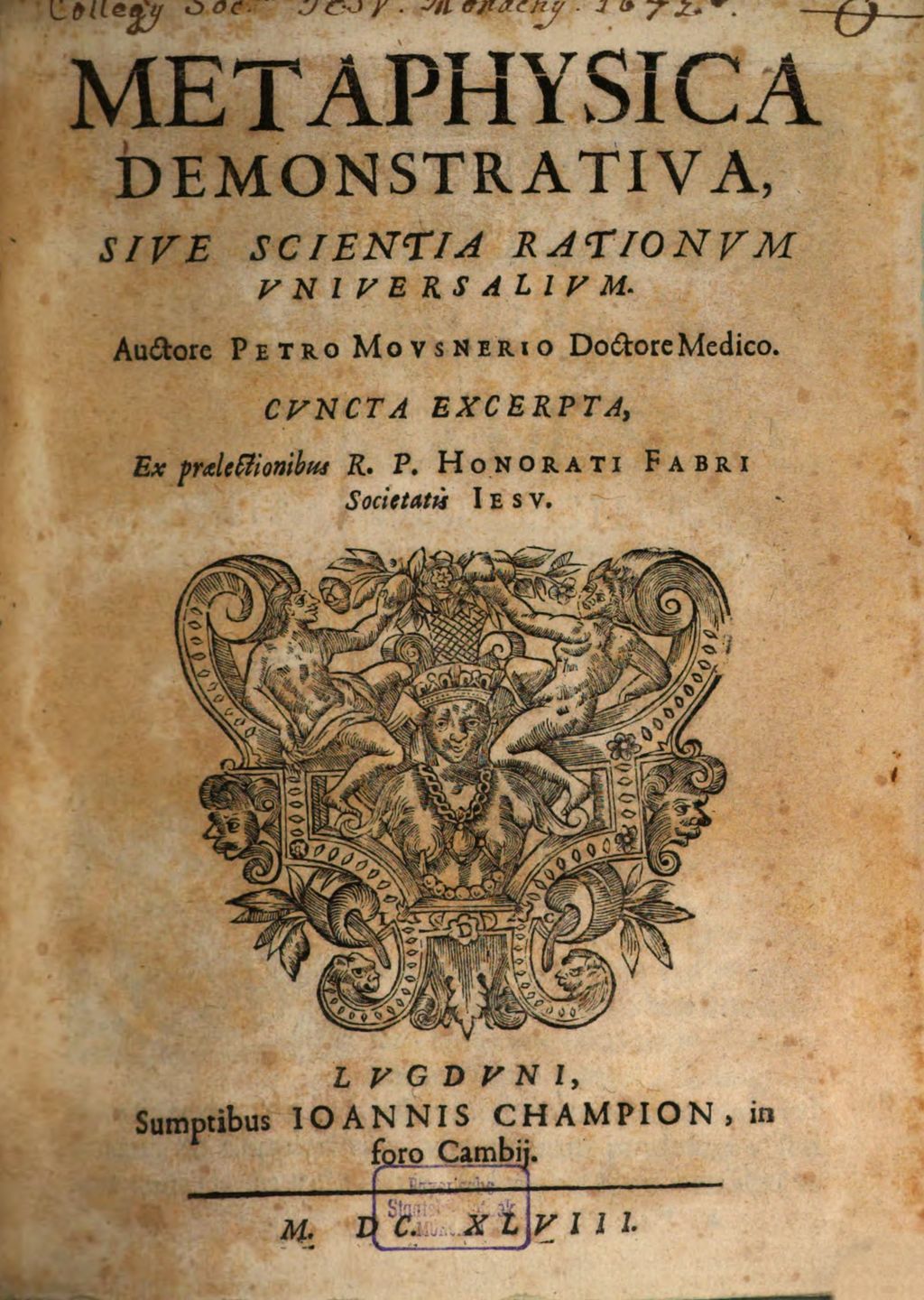 Cover of Metaphysica Demonstrativa, Sive Scientia Rationvm Vniversalivm