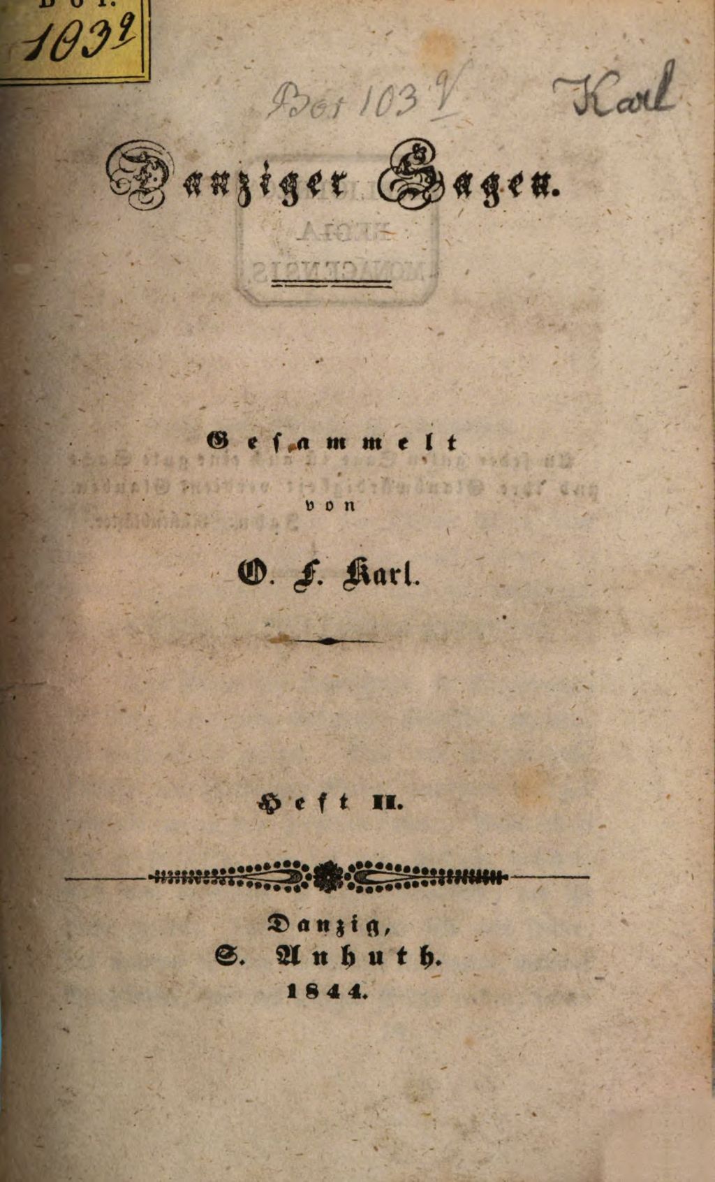 Cover of Danziger Sagen . 2