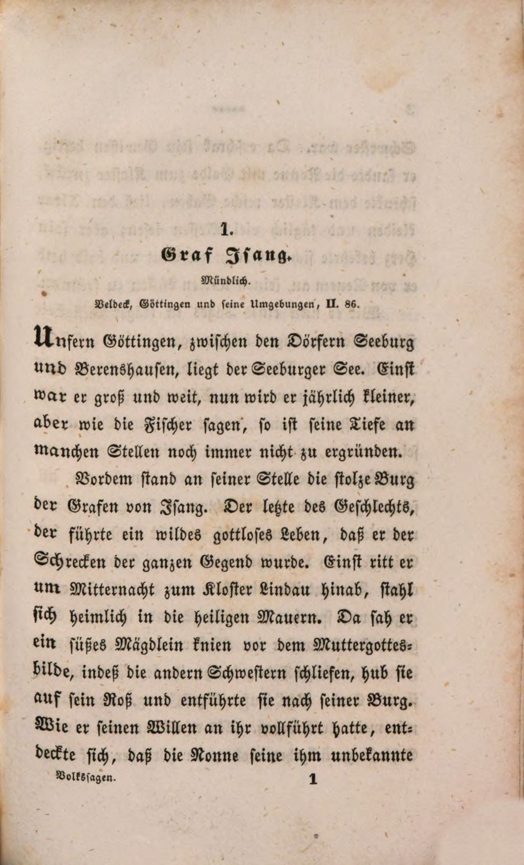 Cover of Volkssagen , Märchen und Legenden Niedersachsens. 1