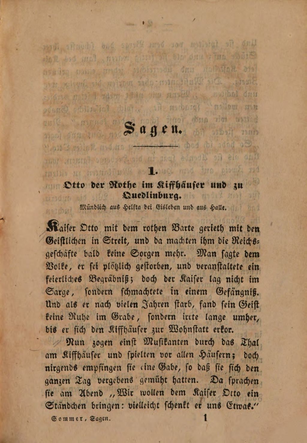 Cover of Sagen, Märchen und Gebräuche aus Sachsen und Thüringen. 1
